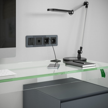 Рамка из стекла на 4 поста Elite графит W0042440 — Multielectrika