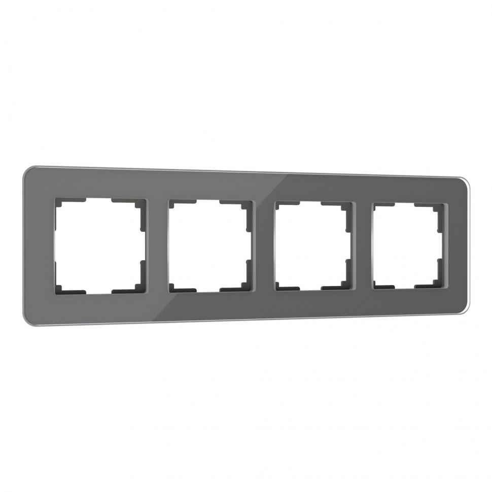 Рамка из стекла на 4 поста Elite графит W0042440 фото 1 &mdash; Multielectrika