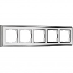Рамка на 5 постов Palacio (хром/белый) W0051331 &mdash; Multielectrika