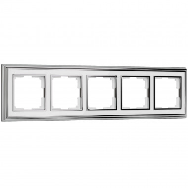 Рамка на 5 постов Palacio (хром/белый) W0051331 — Multielectrika