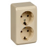 Розетка 2К+З со шторками 16А 250B Кремовая Schneider Electric Этюд PA16-008K