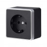 Розетка с заземлением и шторками Gallant черный с серебром W5071134 W5071134