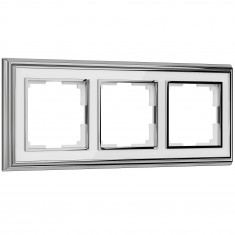 Рамка на 3 поста (хром/белый) W0031331 &mdash; Multielectrika