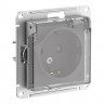 Розетка силовая Systeme Electric AtlasDesign Aqua IP44 со шторками и крышкой, алюминий