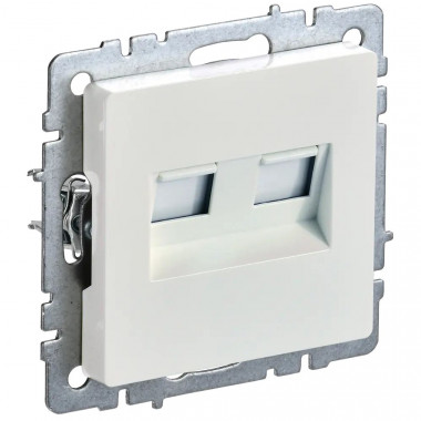 Розетка компьютерная двойная кат.5E RJ45 IEK Brite РК10-2-БрЖ жемчуг — Multielectrika