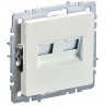 Розетка компьютерная двойная кат.5E RJ45 IEK Brite РК10-2-БрЖ жемчуг