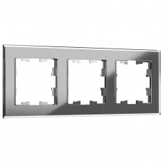 Рамка на 3 поста IEK Brite РУ-3-2-БрСе стекло серый &mdash; Multielectrika