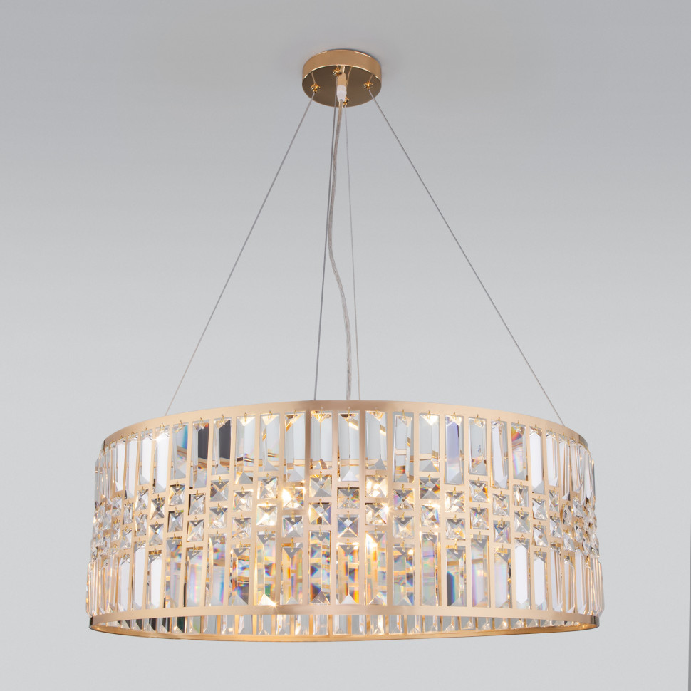 Подвесная хрустальная люстра 10116/8 золото фото 1 — Multielectrika