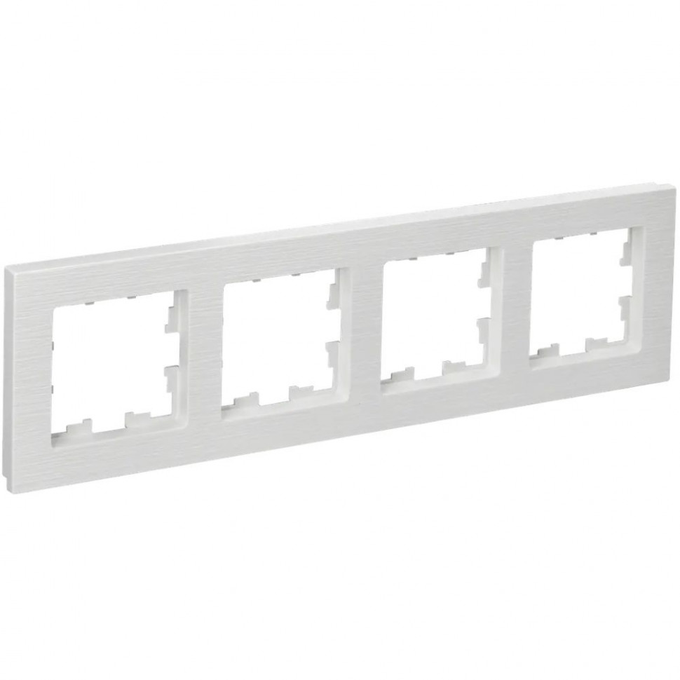 Рамка на 4 поста IEK Brite РУ-4-Бр белый рифленый фото 1 — Multielectrika