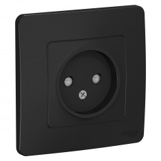 Розетка силовая Systeme Electric Blanca без заземления, со шторками, антрацит 16А &mdash; Multielectrika