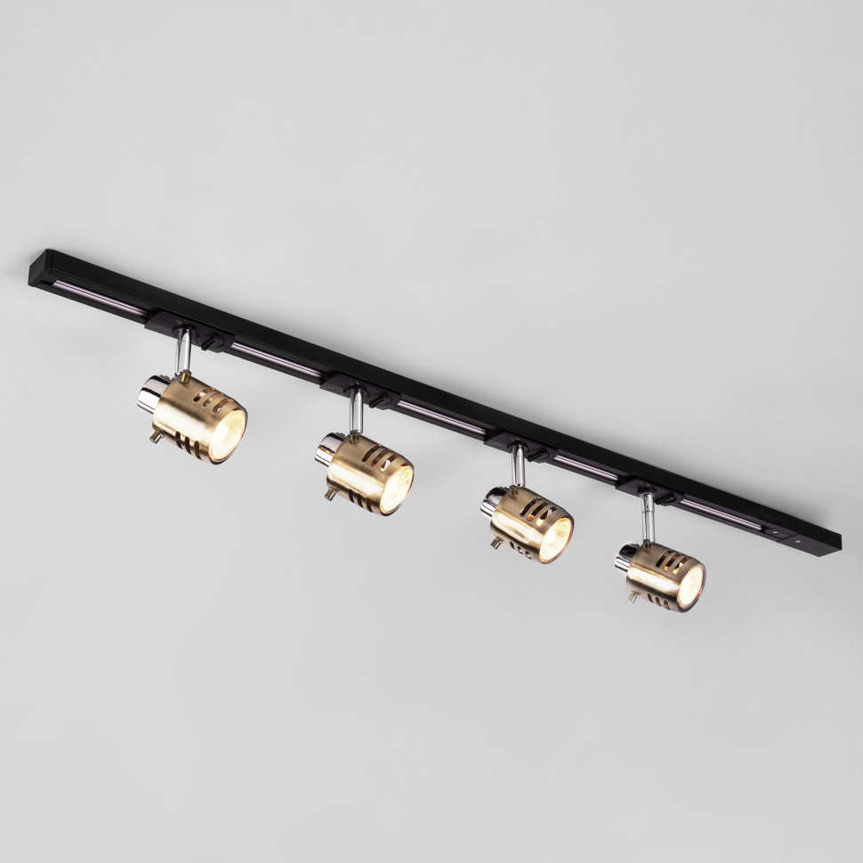 Трековый светильник 20076/4 хром / античная бронза фото 1 — Multielectrika
