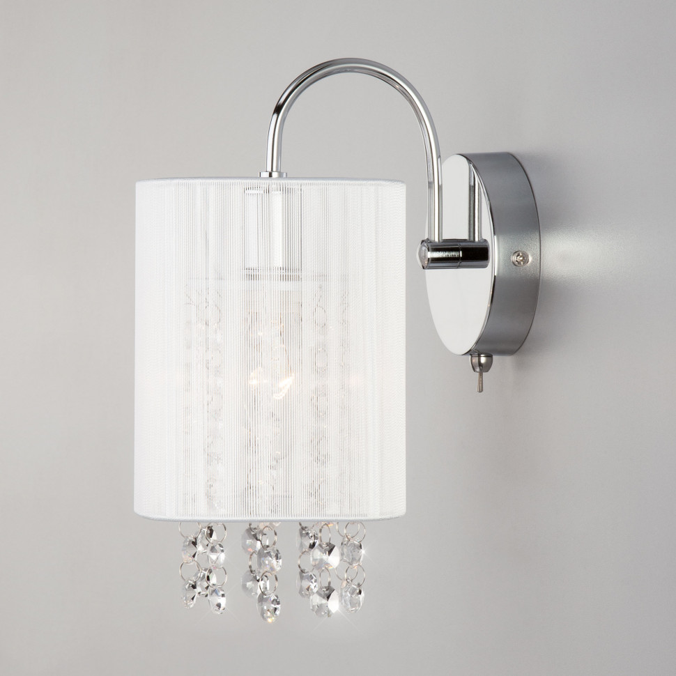 Настенный светильник с тканевым абажуром 1188/1B хром фото 1 — Multielectrika