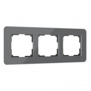 Рамка из стекла на 3 поста Elite графит W0032440 &mdash; Multielectrika