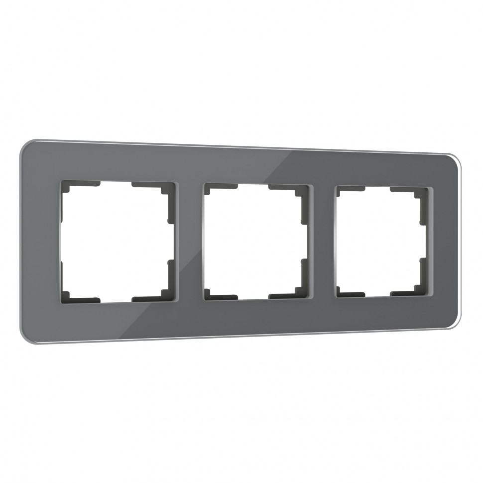Рамка из стекла на 3 поста Elite графит W0032440 фото 1 &mdash; Multielectrika