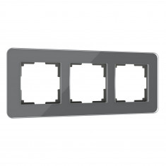 Рамка из стекла на 3 поста Elite графит W0032440 &mdash; Multielectrika