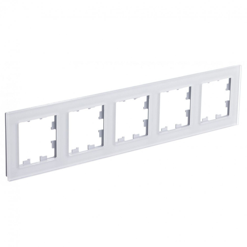 Рамка на 5 постов Systeme Electric AtlasDesign Nature стекло, белый фото 1 — Multielectrika