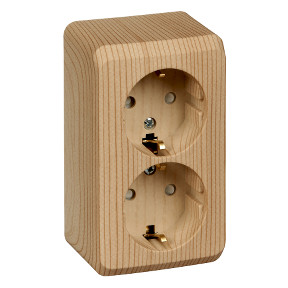 Розетка 2К+З со шторками 16А 250B Сосна Schneider Electric Этюд PA16-008D фото 1 — Multielectrika