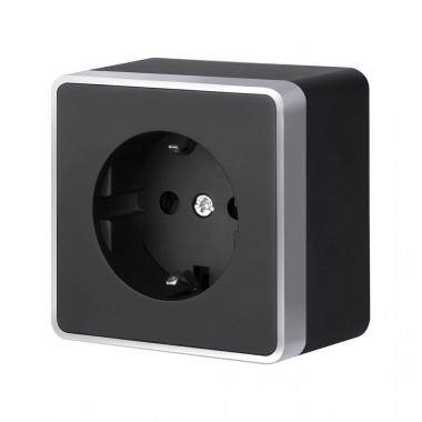 Розетка с заземлением Gallant черный с серебром W5071034 W5071034 &mdash; Multielectrika