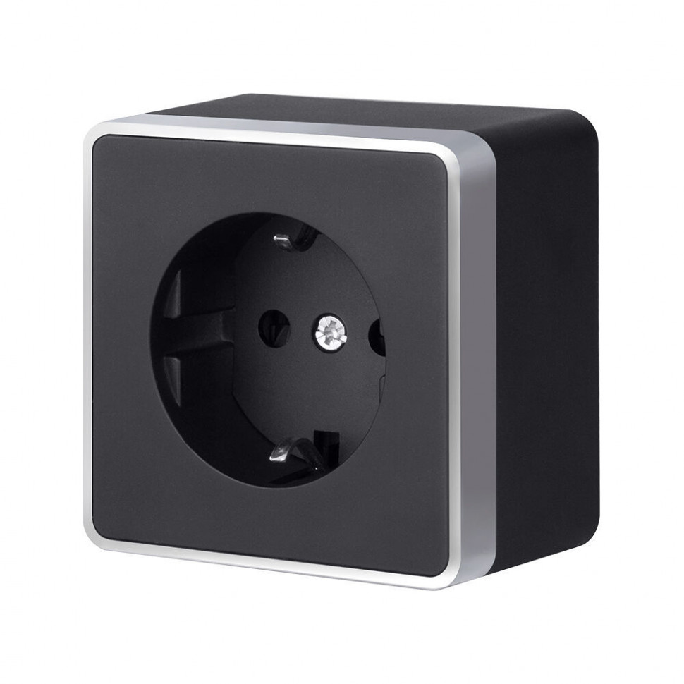 Розетка с заземлением Gallant черный с серебром W5071034 W5071034 фото 1 &mdash; Multielectrika