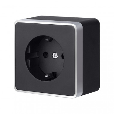 Розетка с заземлением Gallant черный с серебром W5071034 W5071034 &mdash; Multielectrika