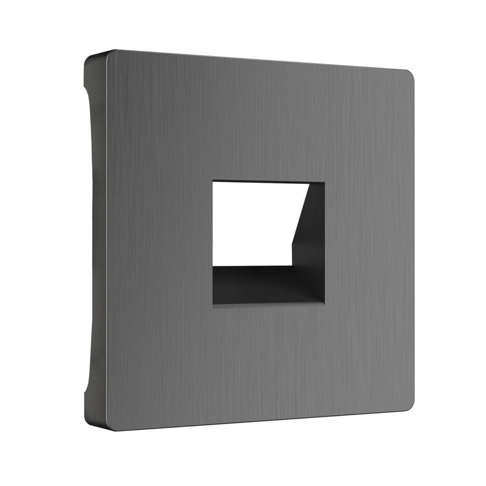 Накладка для телефонной розетки RJ11 (графит рифленый) WL04-RJ-11-CP фото 1 — Multielectrika