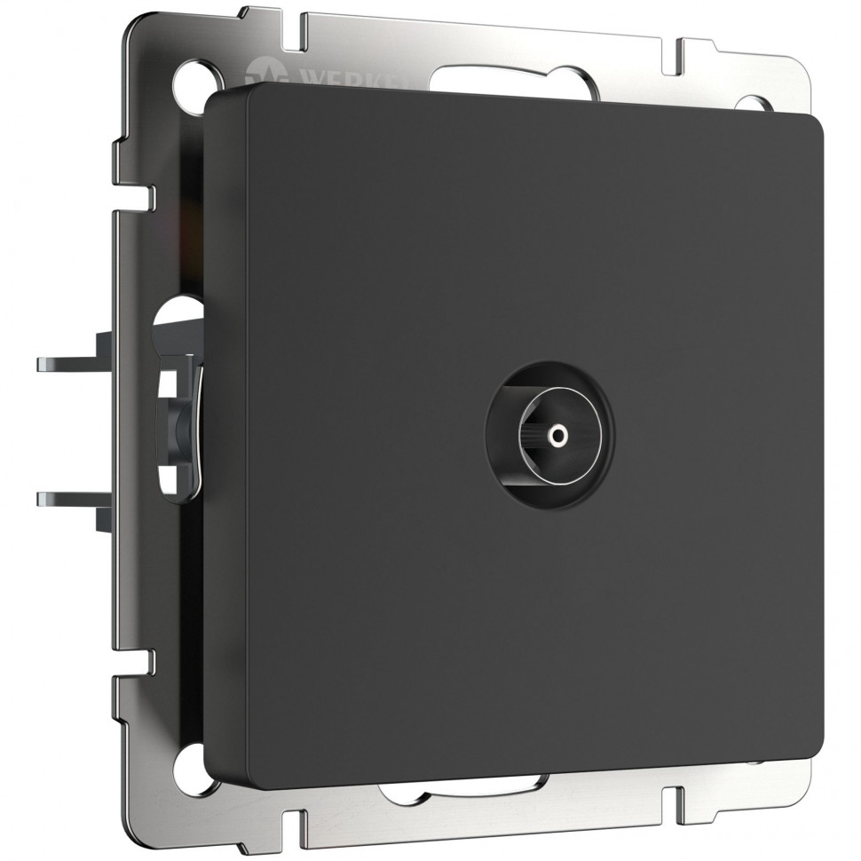 ТВ-розетка проходная  (черный матовый) WL08-TV-2W фото 1 — Multielectrika