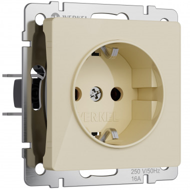 Розетка с заземлением (айвори акрил) W1171043 &mdash; Multielectrika
