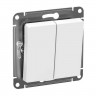 Выключатель двухклавишный Systeme Electric AtlasDesign Aqua IP44, белый