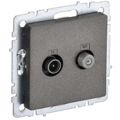 Розетка двойная TV+SAT IEK Brite РТВ/РСп12-БрТБ темная бронза &mdash; Multielectrika