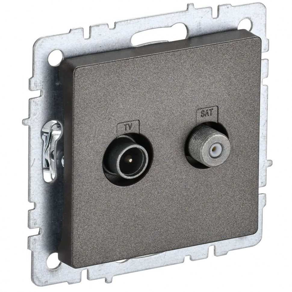 Розетка двойная TV+SAT IEK Brite РТВ/РСп12-БрТБ темная бронза фото 1 — Multielectrika