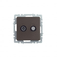 Розетка двойная TV+SAT IEK Brite РТВ/РСп12-БрТБ темная бронза &mdash; Multielectrika