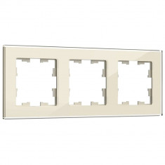 Рамка на 3 поста IEK Brite РУ-3-2-БрВа стекло ванильный &mdash; Multielectrika