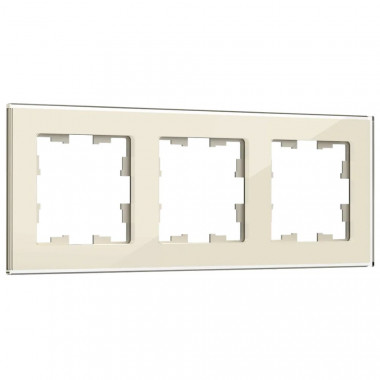Рамка на 3 поста IEK Brite РУ-3-2-БрВа стекло ванильный — Multielectrika