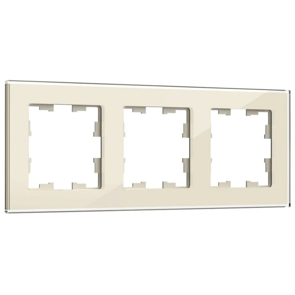 Рамка на 3 поста IEK Brite РУ-3-2-БрВа стекло ванильный фото 1 — Multielectrika