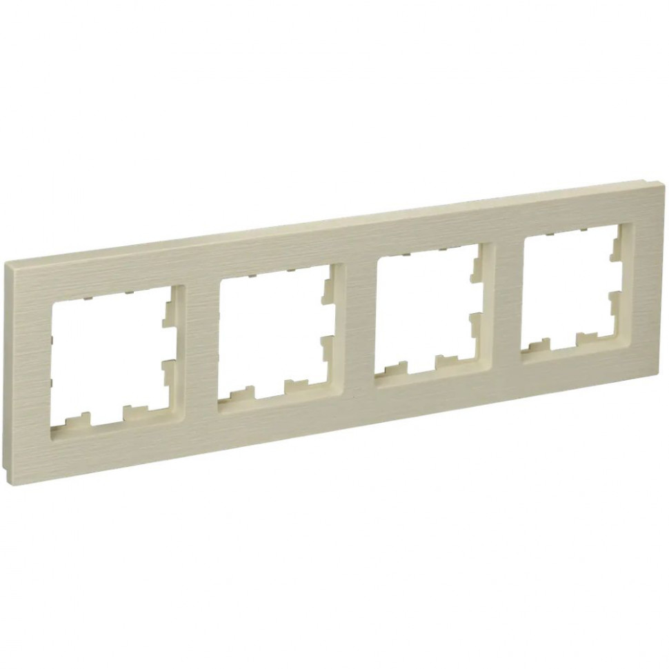 Рамка на 4 поста IEK Brite РУ-4-Бр бежевый рифленый фото 1 — Multielectrika