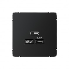 Розетка USB C Systeme Electric ArtGallery 65W, Fast Charge (QC.PD), карбон &mdash; Multielectrika