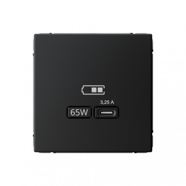Розетка USB C Systeme Electric ArtGallery 65W, Fast Charge (QC.PD), карбон — Multielectrika