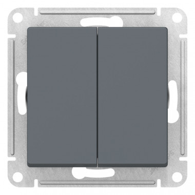 Переключатель двухклавишный Systeme Electric AtlasDesign перекрестный, 10А, грифель — Multielectrika