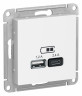 Зарядное устройство USB+Type C Schneider Electric Atlas Design белое