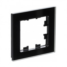 Рамка Schneider Electric Atlas Design Nature на 1 пост, черное стекло &mdash; Multielectrika