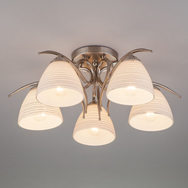 Потолочный светильник со стеклянными плафонами 30121/5 сатин-никель — Multielectrika