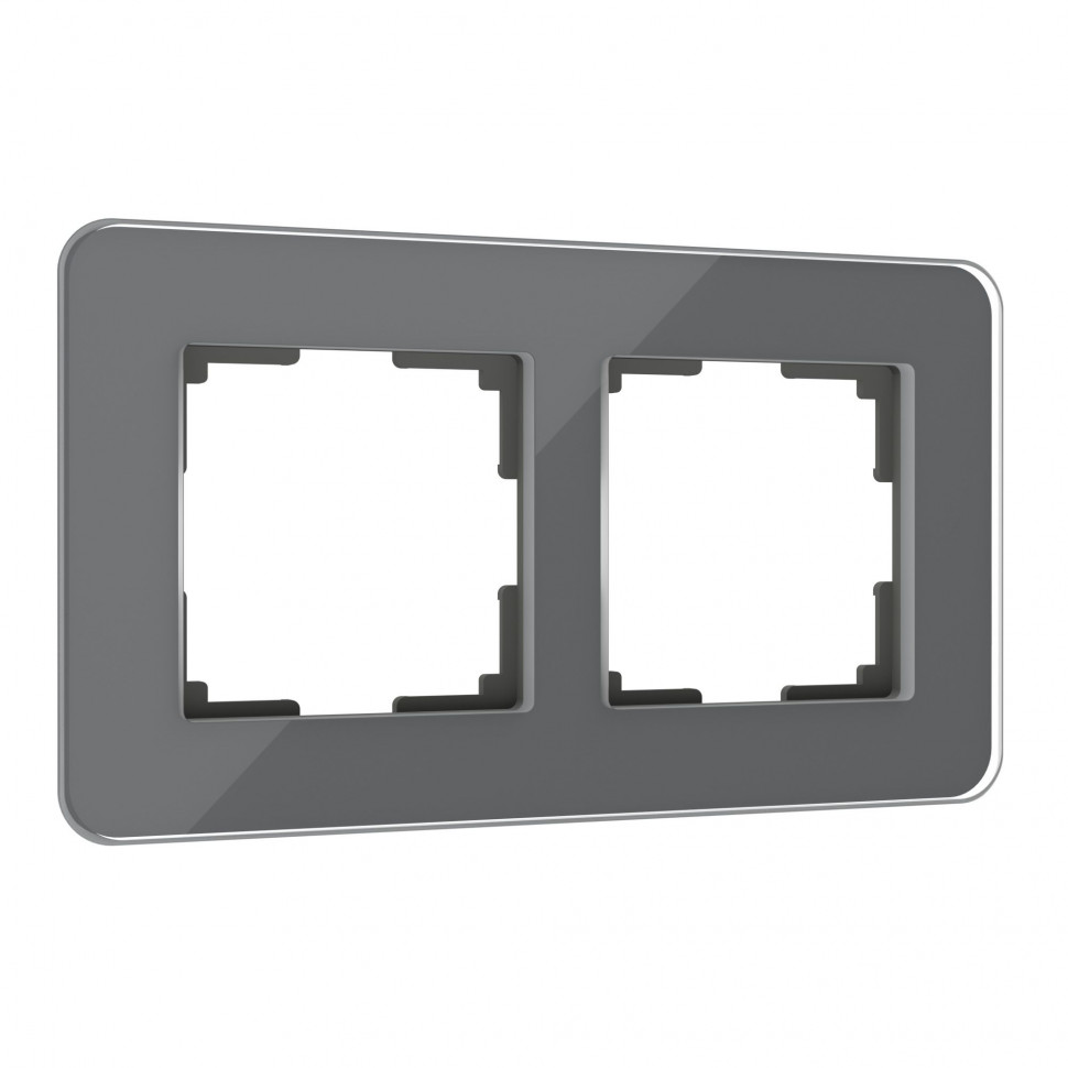 Рамка из стекла на 2 поста Elite графит W0022440 фото 1 &mdash; Multielectrika