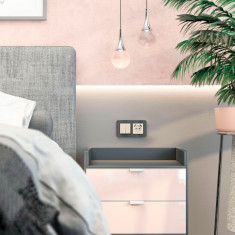 Рамка из стекла на 2 поста Elite графит W0022440 &mdash; Multielectrika