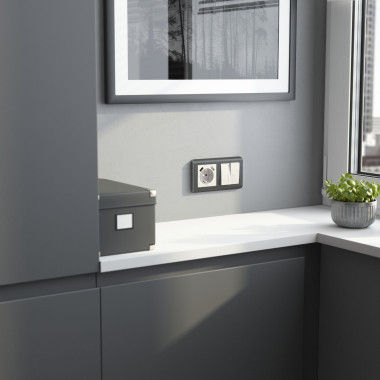 Выключатель двухклавишный проходной с подсветкой (перламутровый рифленый) W1122113 — Multielectrika