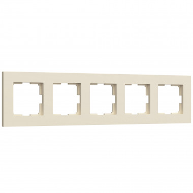 Рамка из поликарбоната на 5 постов Slab айвори софт W0052962 — Multielectrika