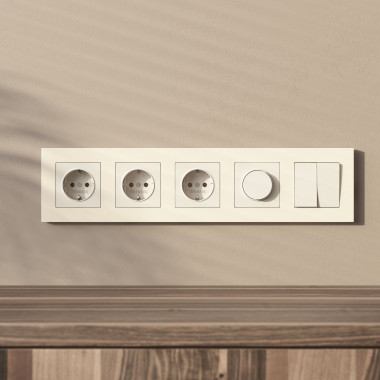 Рамка из поликарбоната на 5 постов Slab айвори софт W0052962 &mdash; Multielectrika