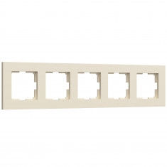 Рамка из поликарбоната на 5 постов Slab айвори софт W0052962 &mdash; Multielectrika