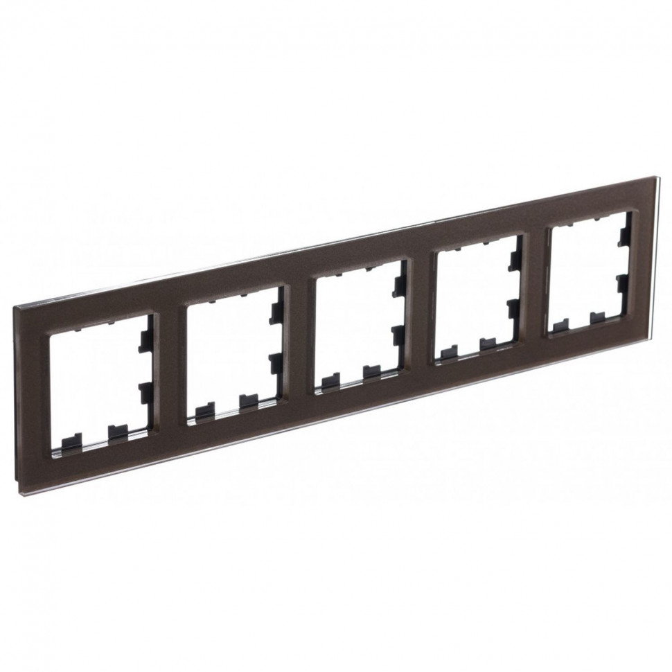 Рамка на 5 постов Systeme Electric AtlasDesign Nature стекло, мокко фото 1 — Multielectrika
