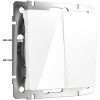 Перекрестный переключатель двухклавишный (белый) W1123001 фото 1 &mdash; Multielectrika