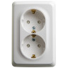 Розетка 2К+З угловая со шторками Белая 16А Schneider Electric Этюд PA16-108B